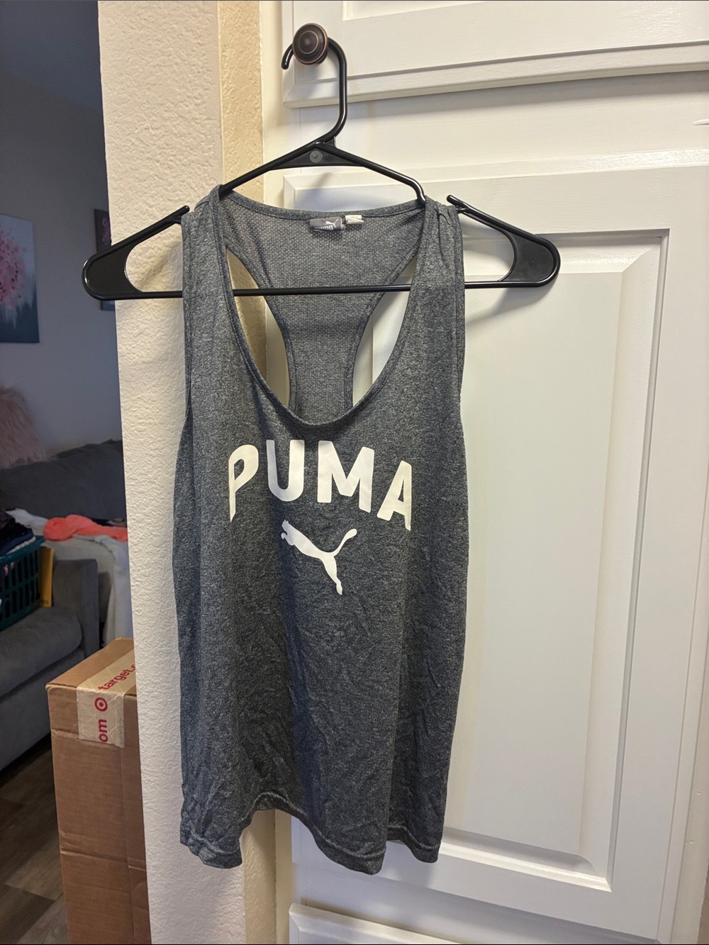 3 for $15 🦋🦋 Puma dry fit Gray Racerback Tank with White Logo